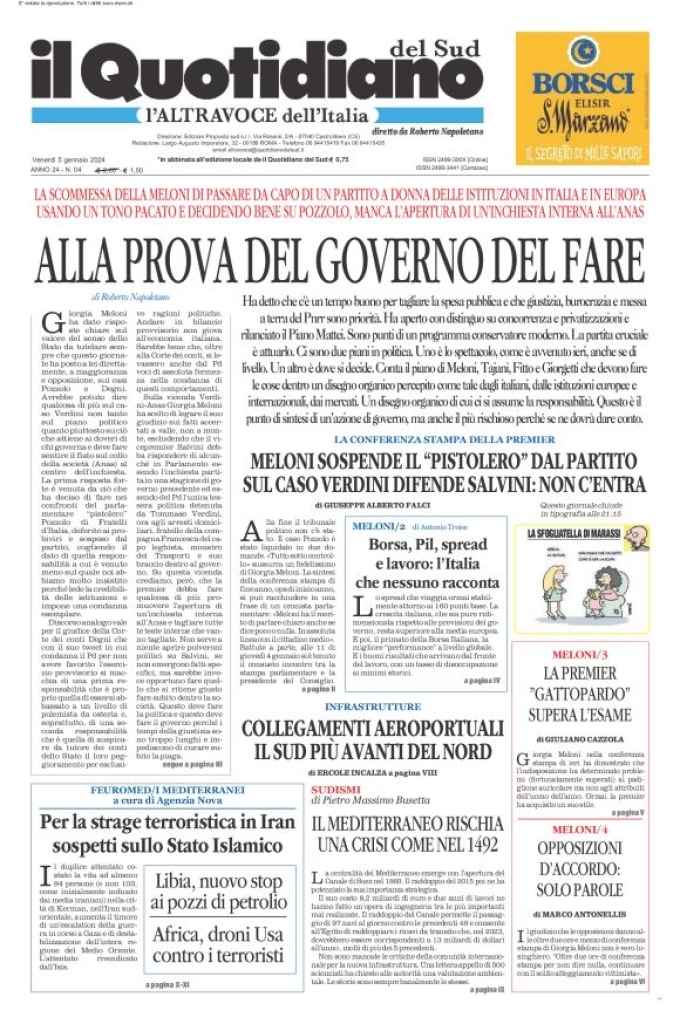 Il Quotidiano Del Sud L Altravoce Today S Cover Front Pages