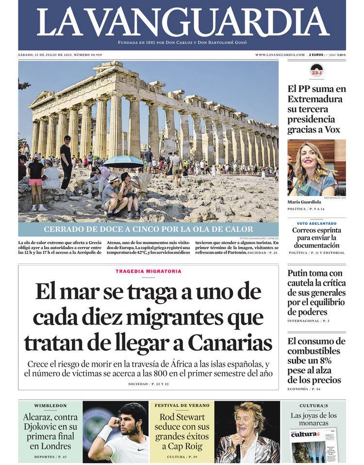 La Vanguardia - Today's Front Page | FrontPages.com