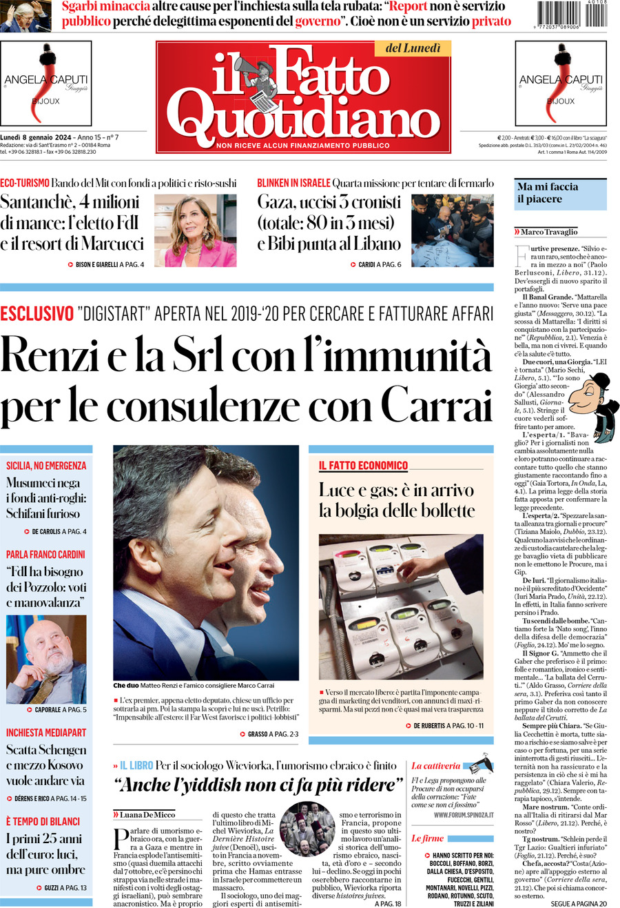 Il Fatto Quotidiano - Today's Cover | Front Pages