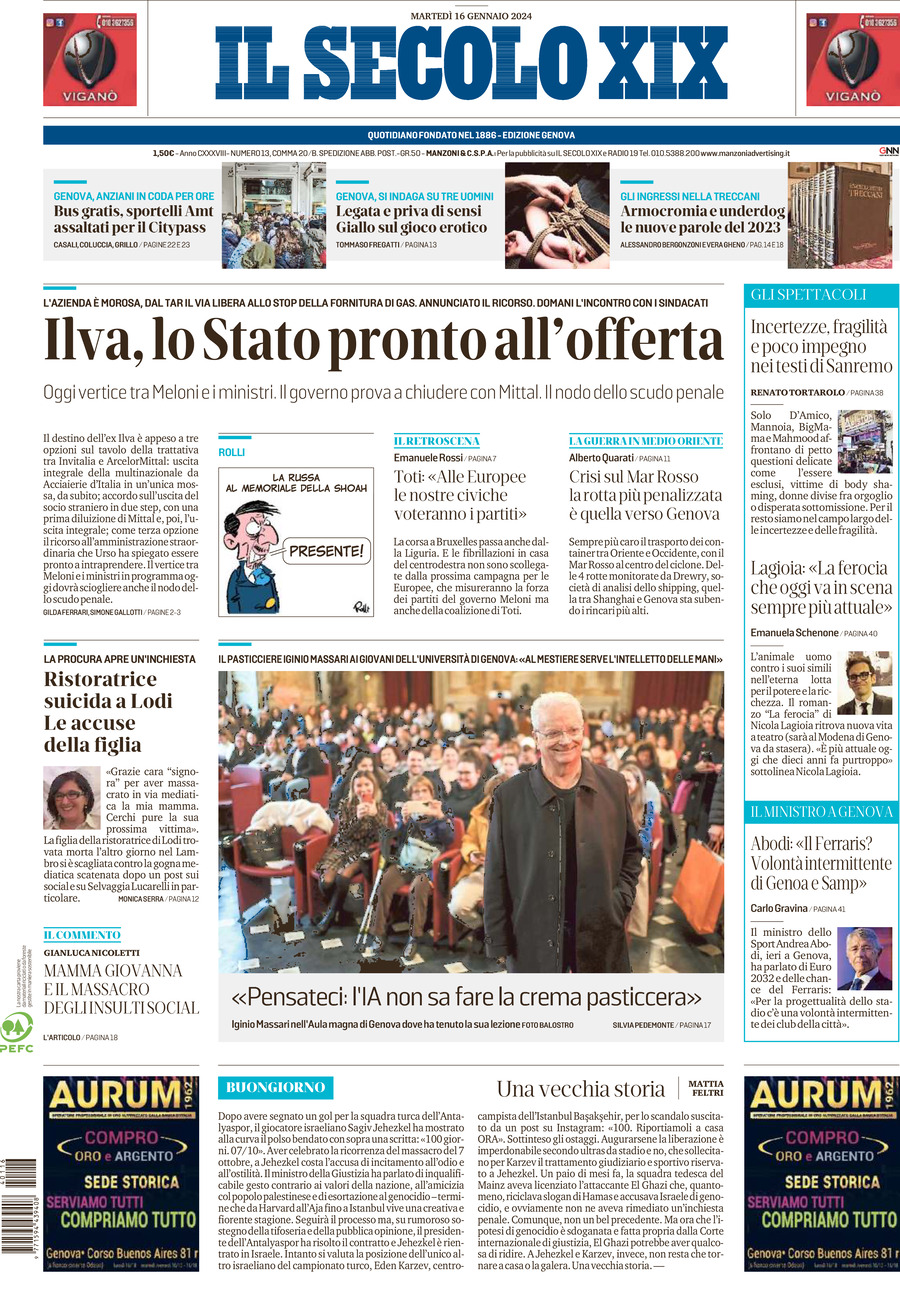 Il Secolo XIX - Today's Cover | Front Pages