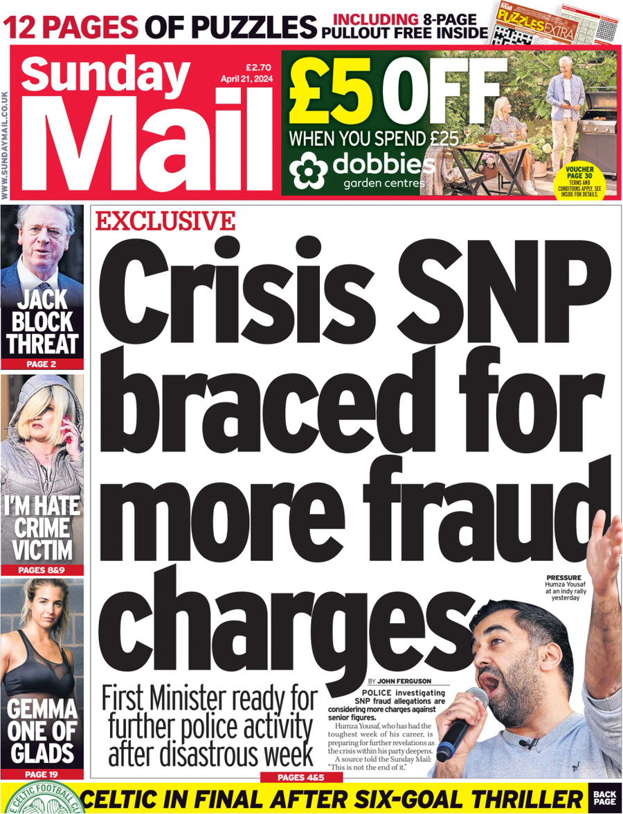 Sunday Mail - Today's Cover Paper | Front Pages