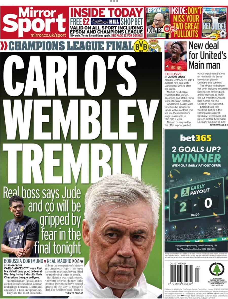 Mirror SPORT - Front Page - 06/01/2024