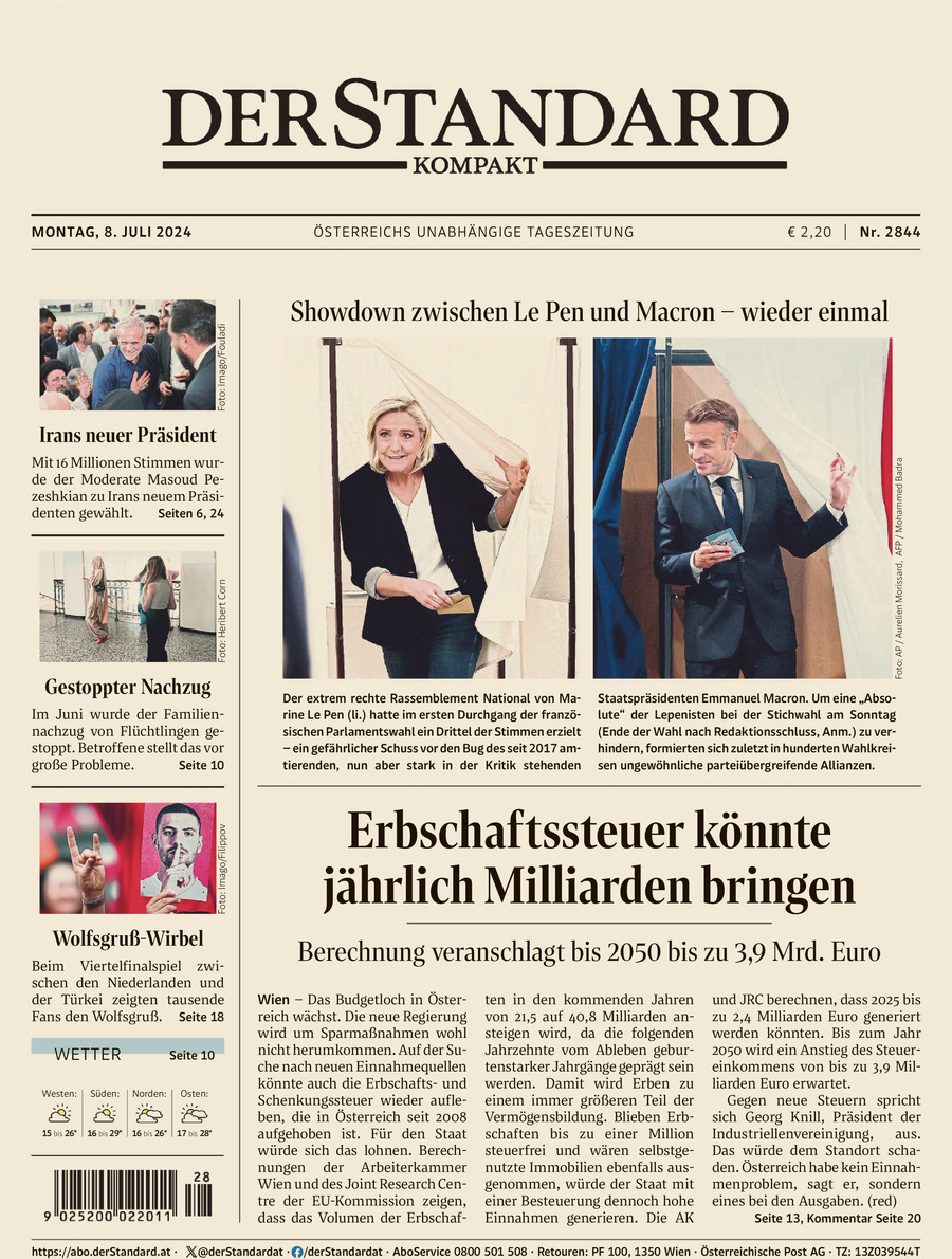 Der Standard - Front Page - 07/09/2024