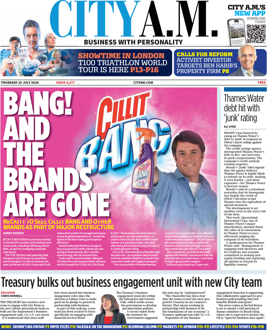 City A.M. - Front Page - 07/25/2024