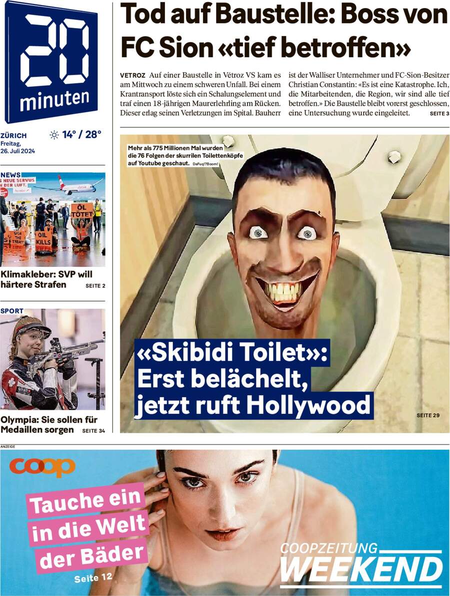 20 Minuten - Front Page - 07/26/2024