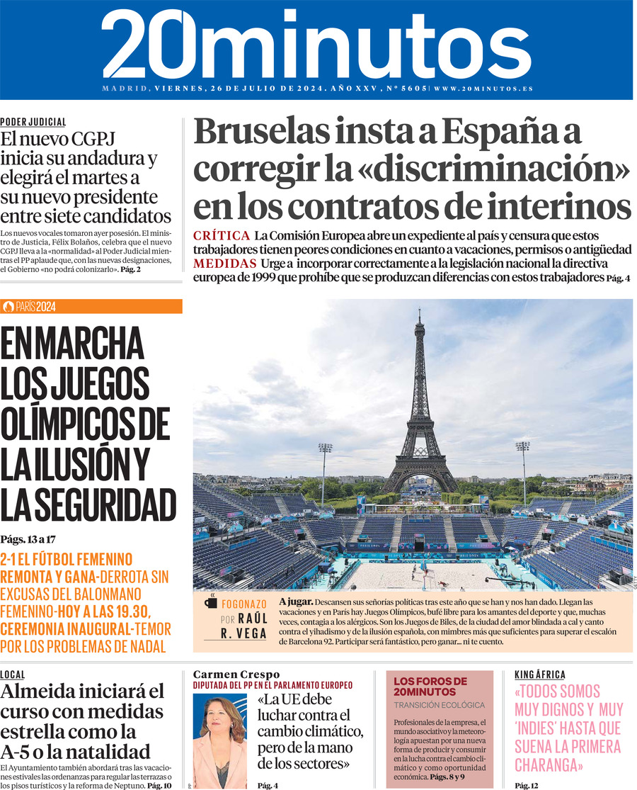 20 minutos (Madrid) - Front Page - 07/26/2024