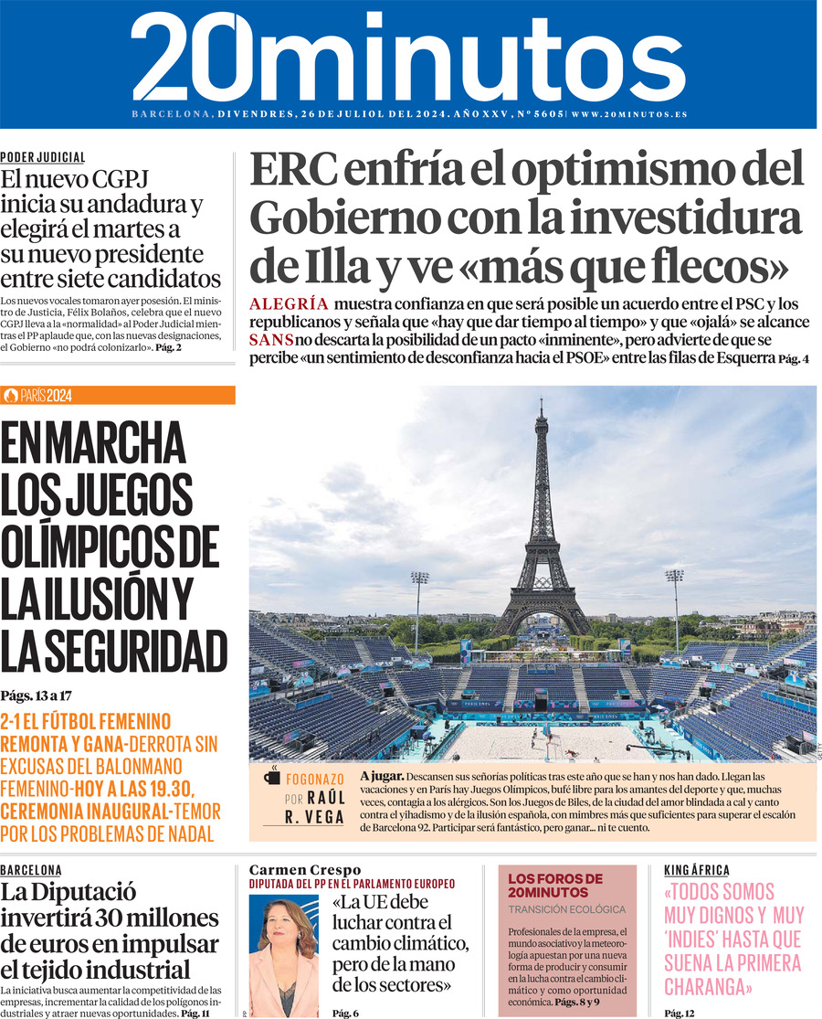 20 minutos (Barcelona) - Front Page - 07/26/2024