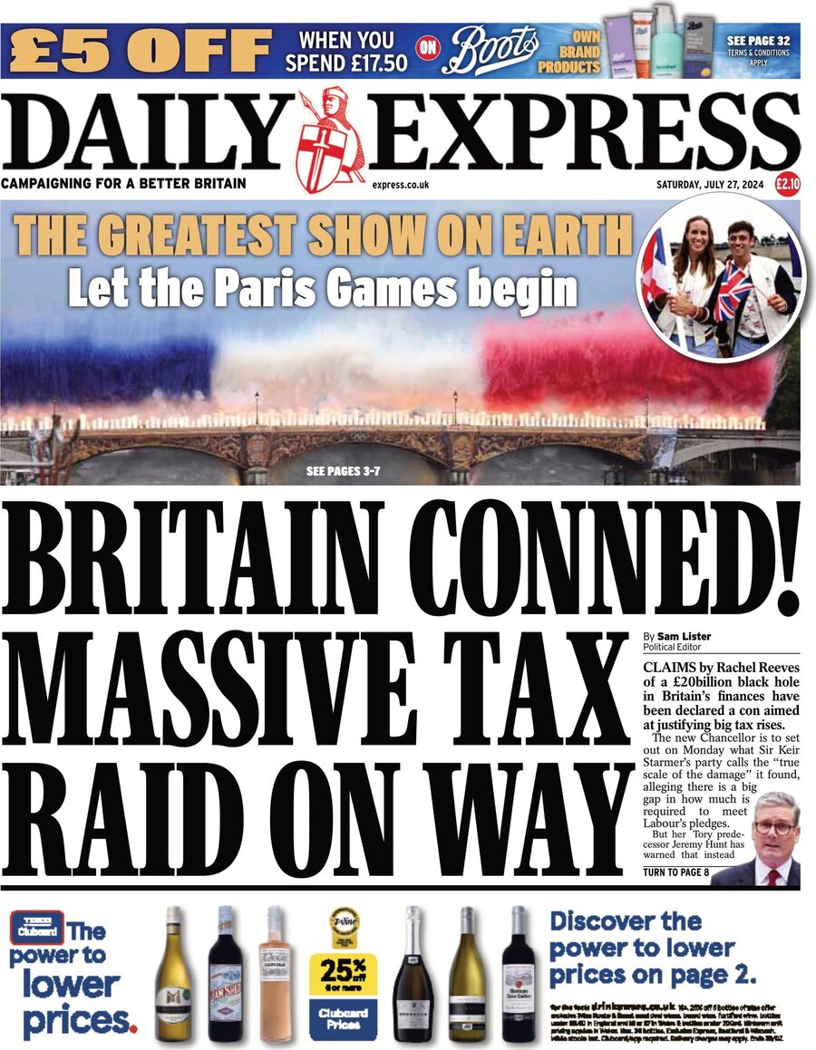 Daily Express - Front Page - 07/27/2024