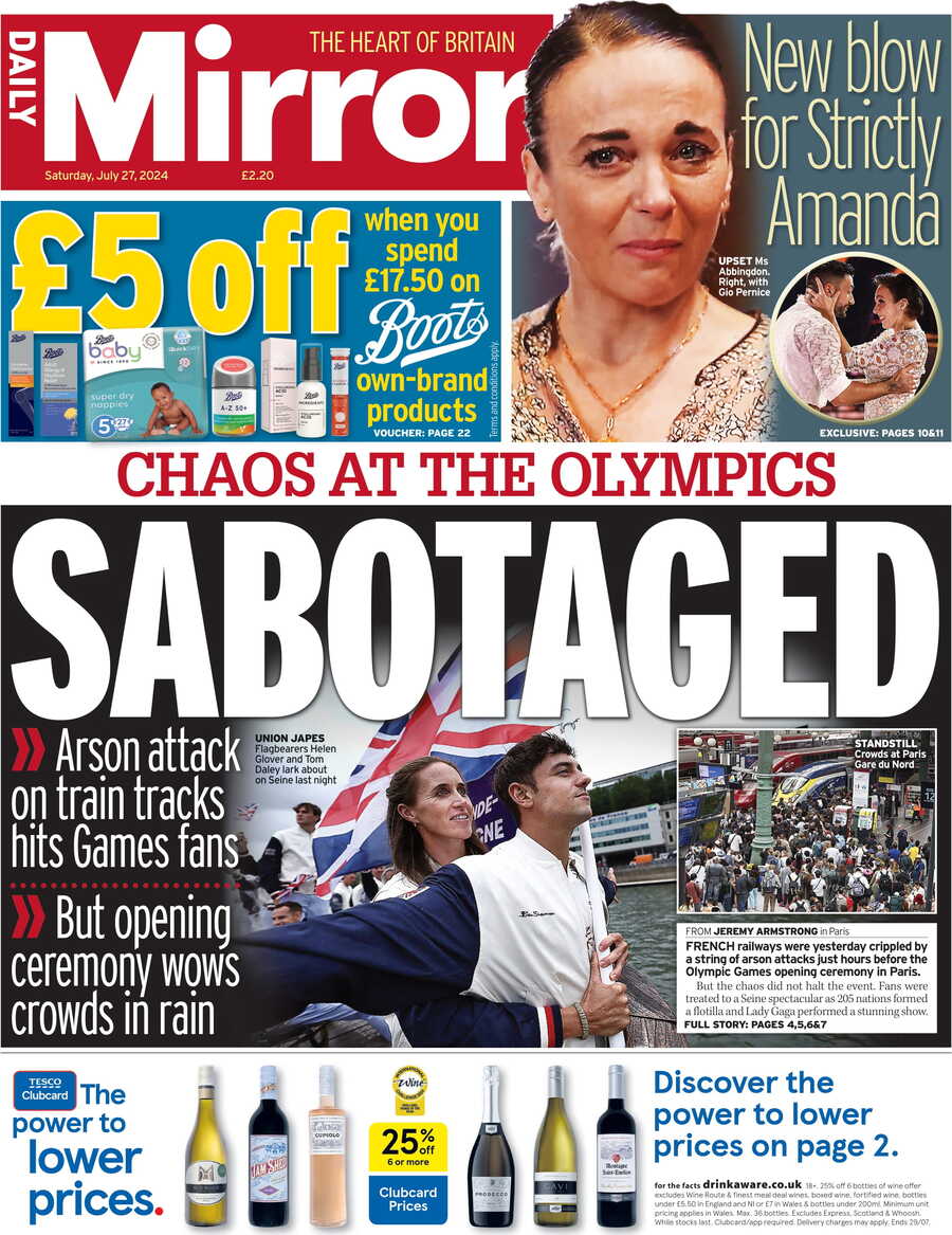 Daily Mirror - Front Page - 07/27/2024