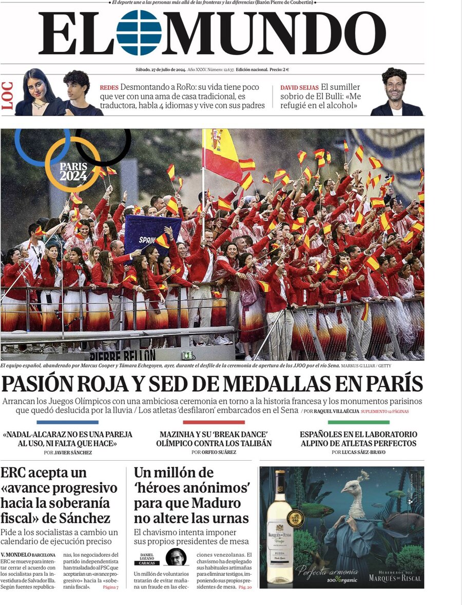 El Mundo - Front Page - 07/27/2024