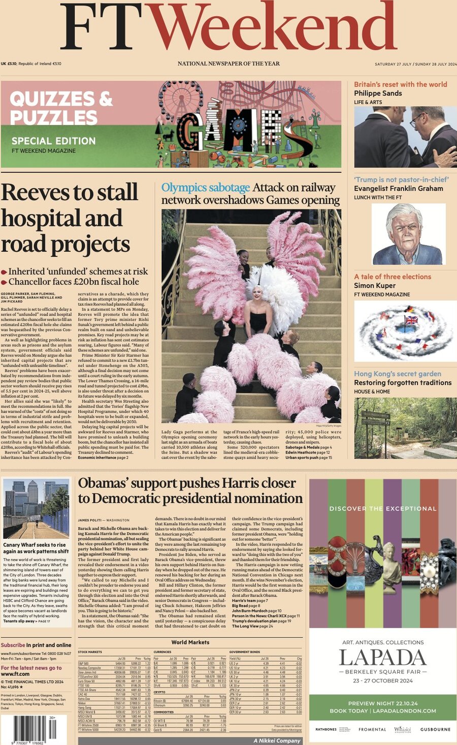 Financial Times - Front Page - 07/28/2024