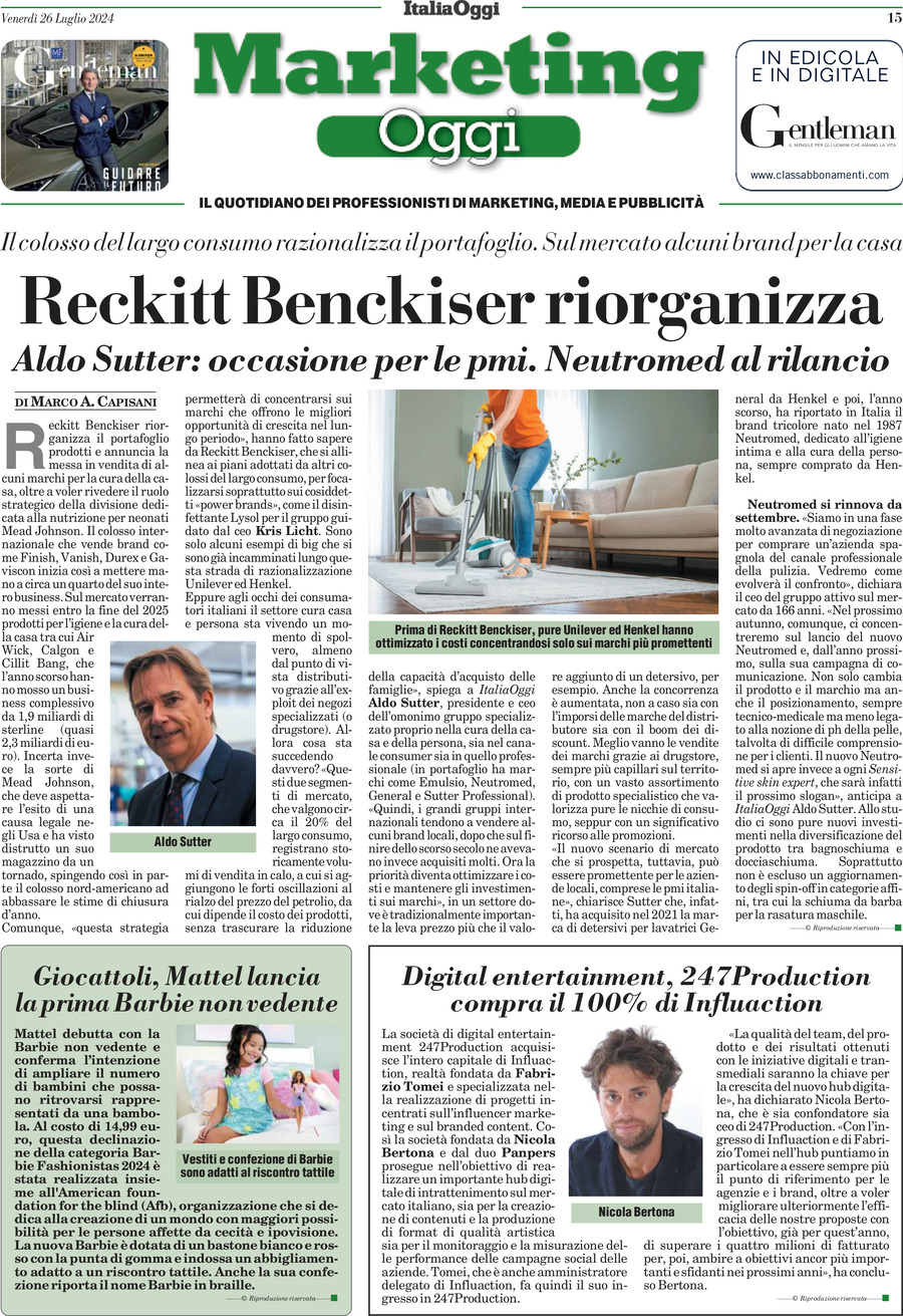 Marketing Oggi - Front Page - 07/26/2024