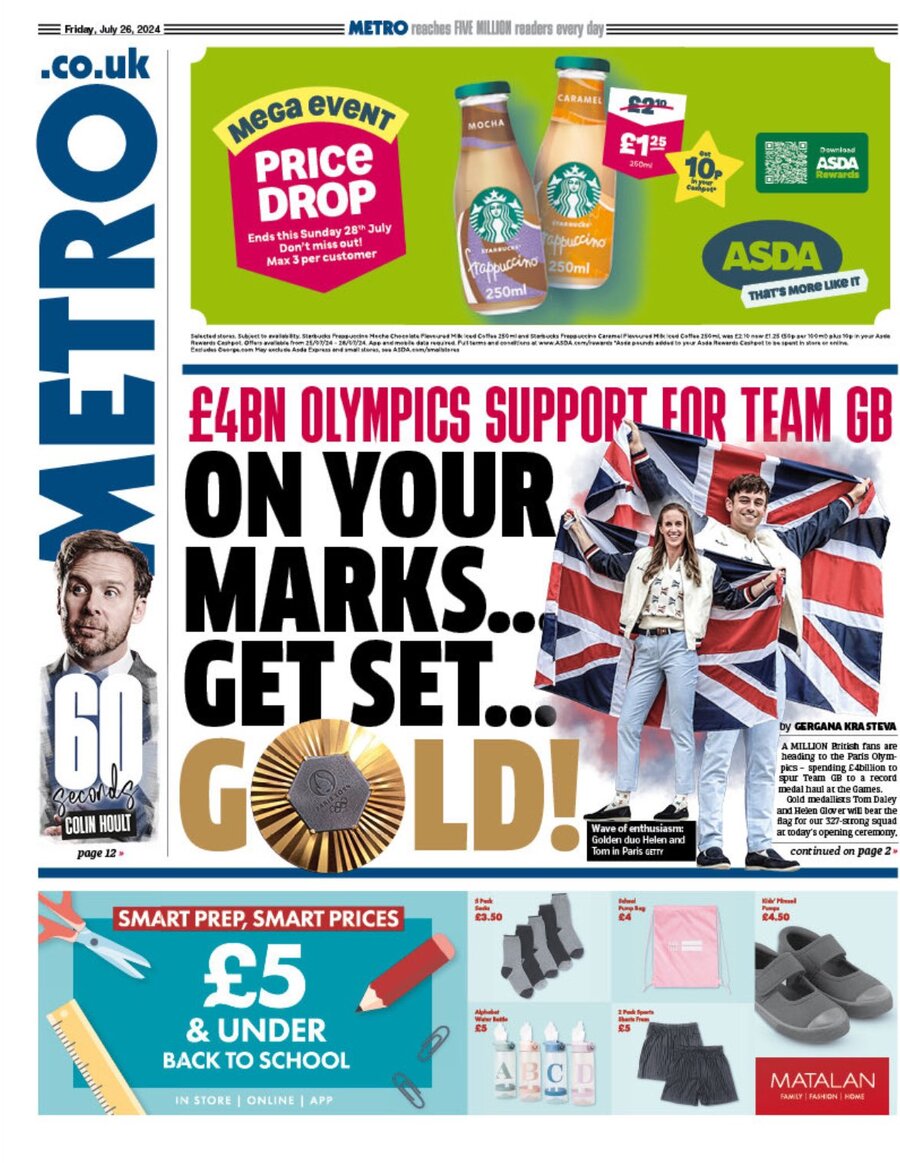 Metro UK - Front Page - 07/26/2024