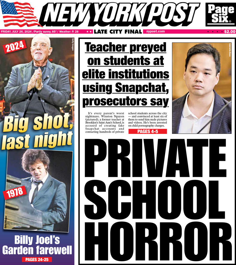New York Post - Cover - 07/26/2024