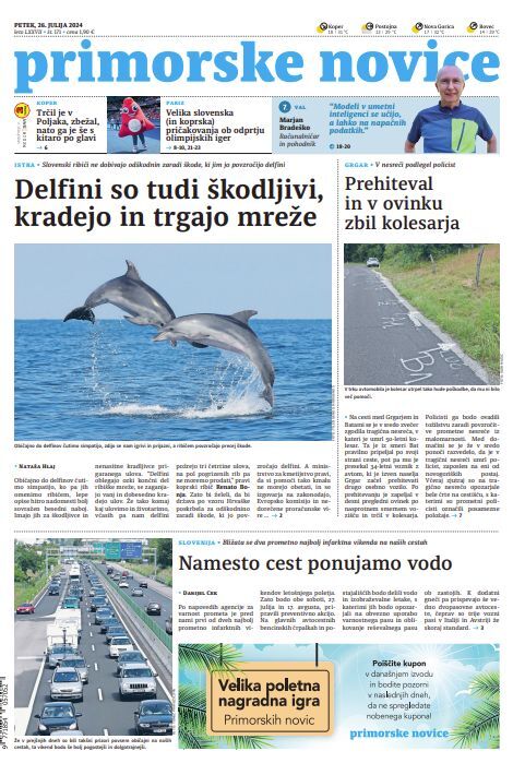 Primorske Novice - Front Page - 07/26/2024