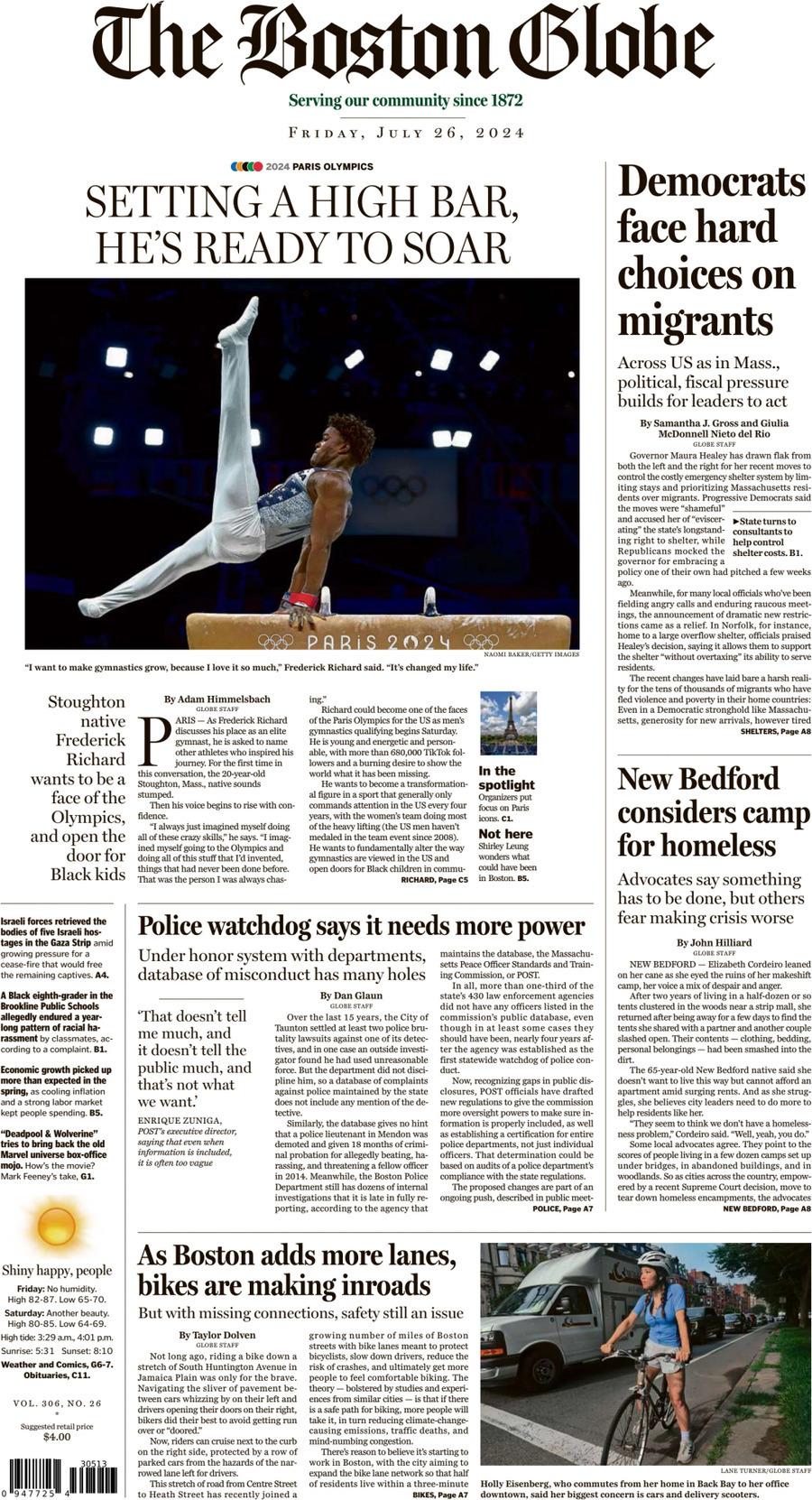 The Boston Globe - Cover - 07/26/2024