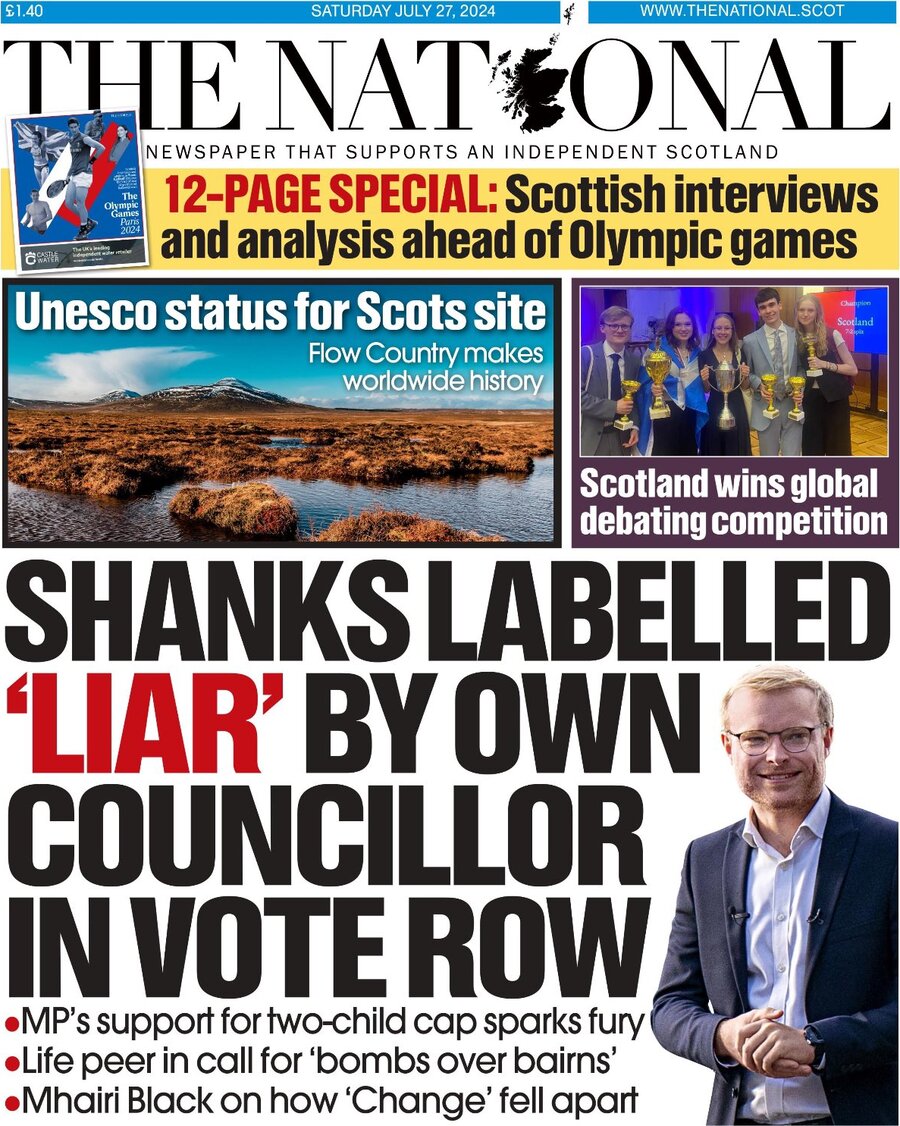 The National (Scotland) - Front Page - 07/27/2024