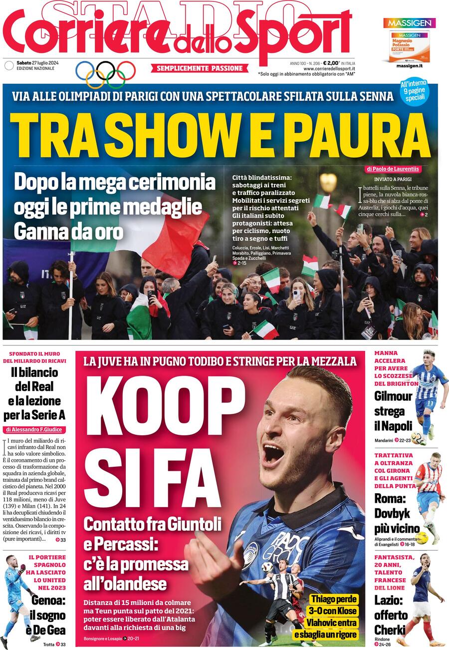 Corriere dello Sport - Front Page - 07/27/2024