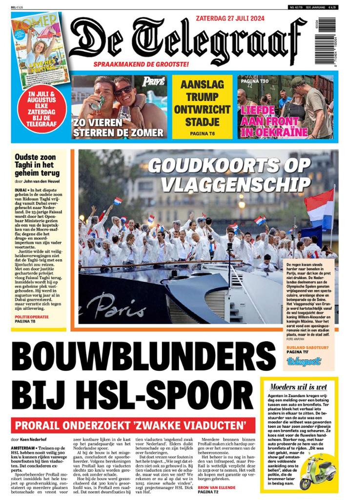 De Telegraaf - Front Page - 07/27/2024