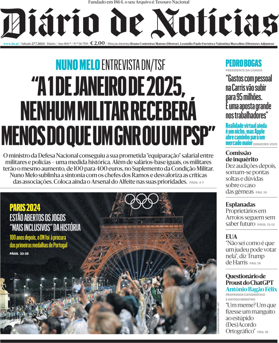 Diário de Notícias - Front Page - 07/27/2024