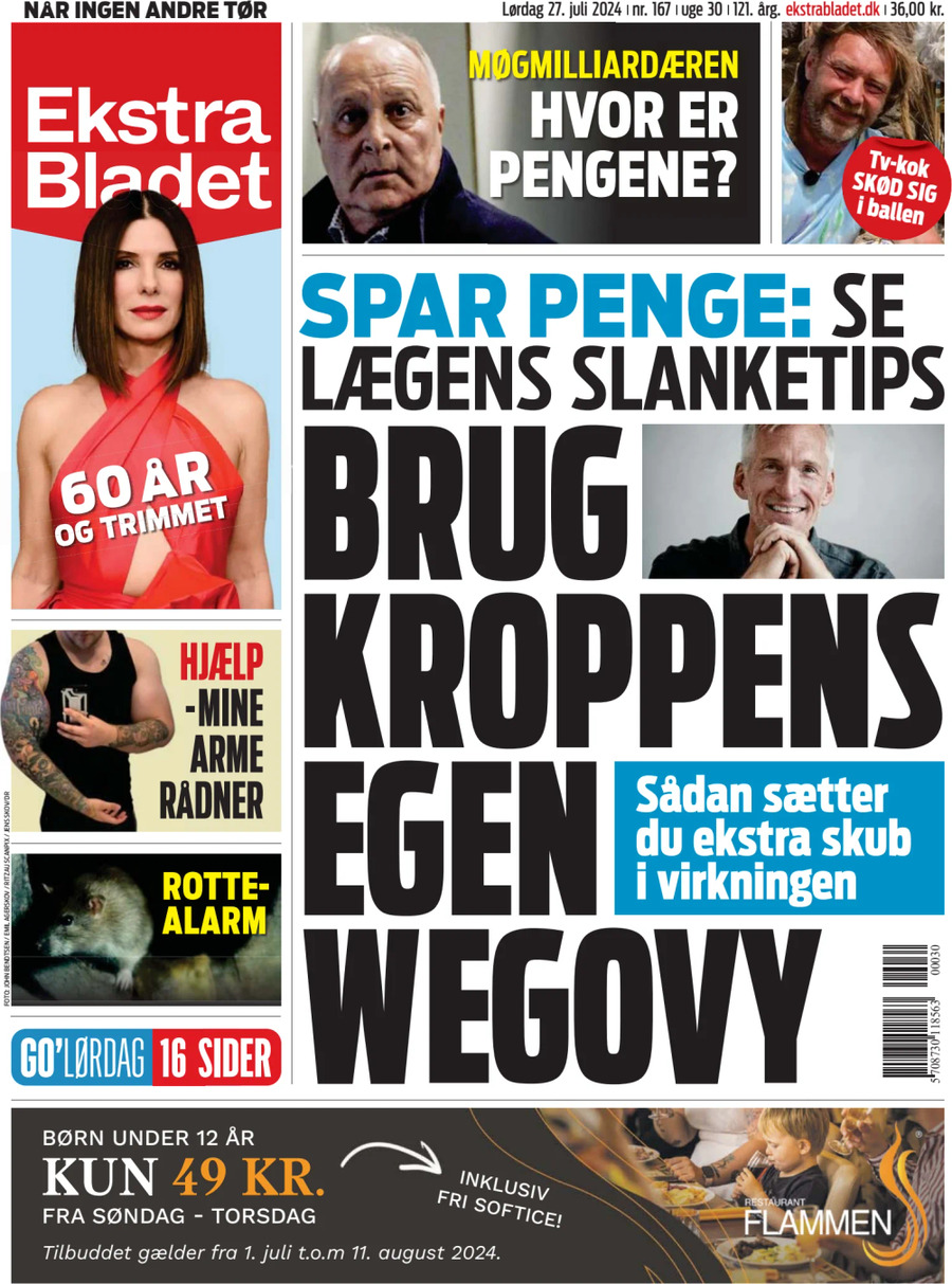Ekstra Bladet - Front Page - 07/27/2024
