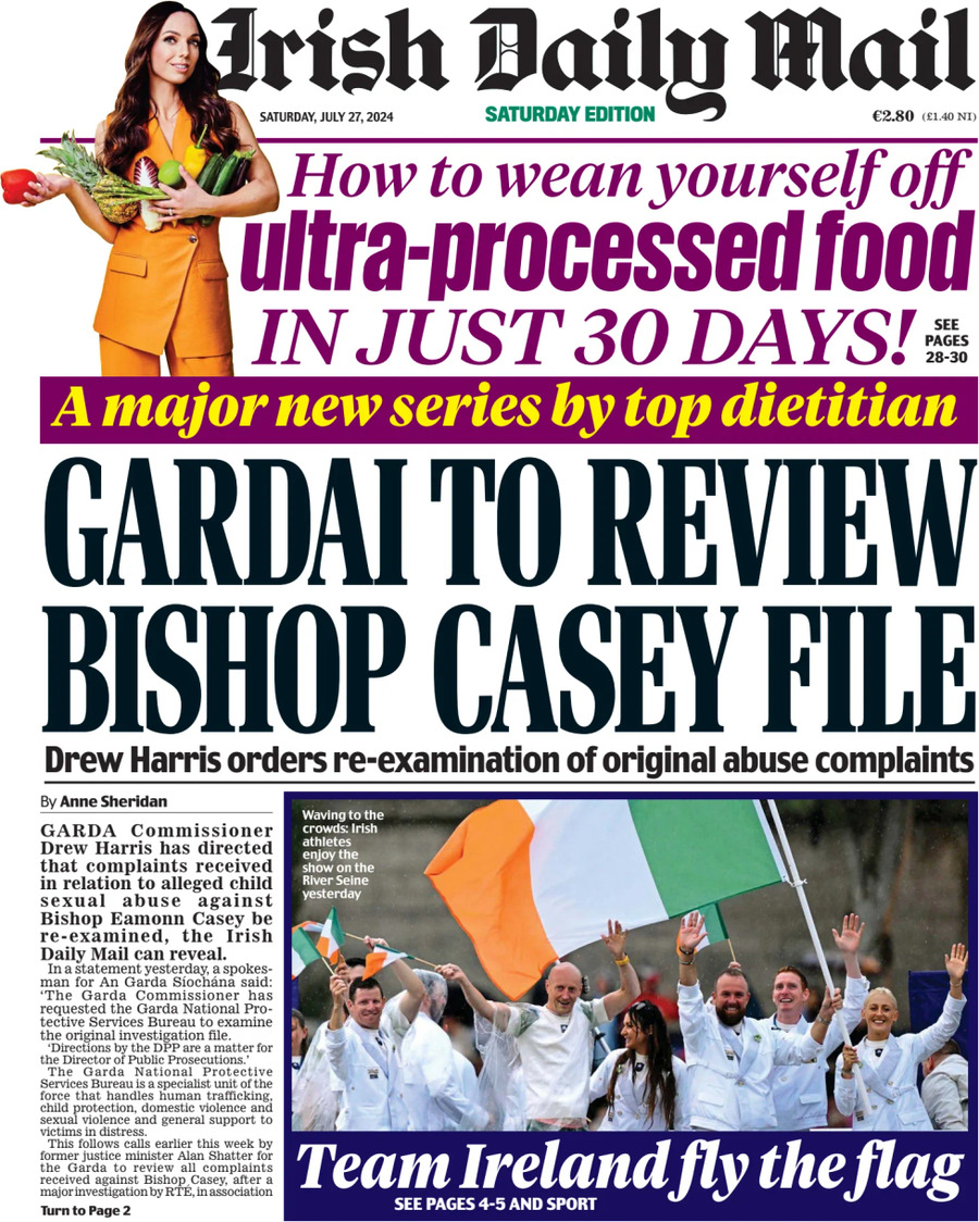 Irish Daily Mail - Front Page - 07/27/2024