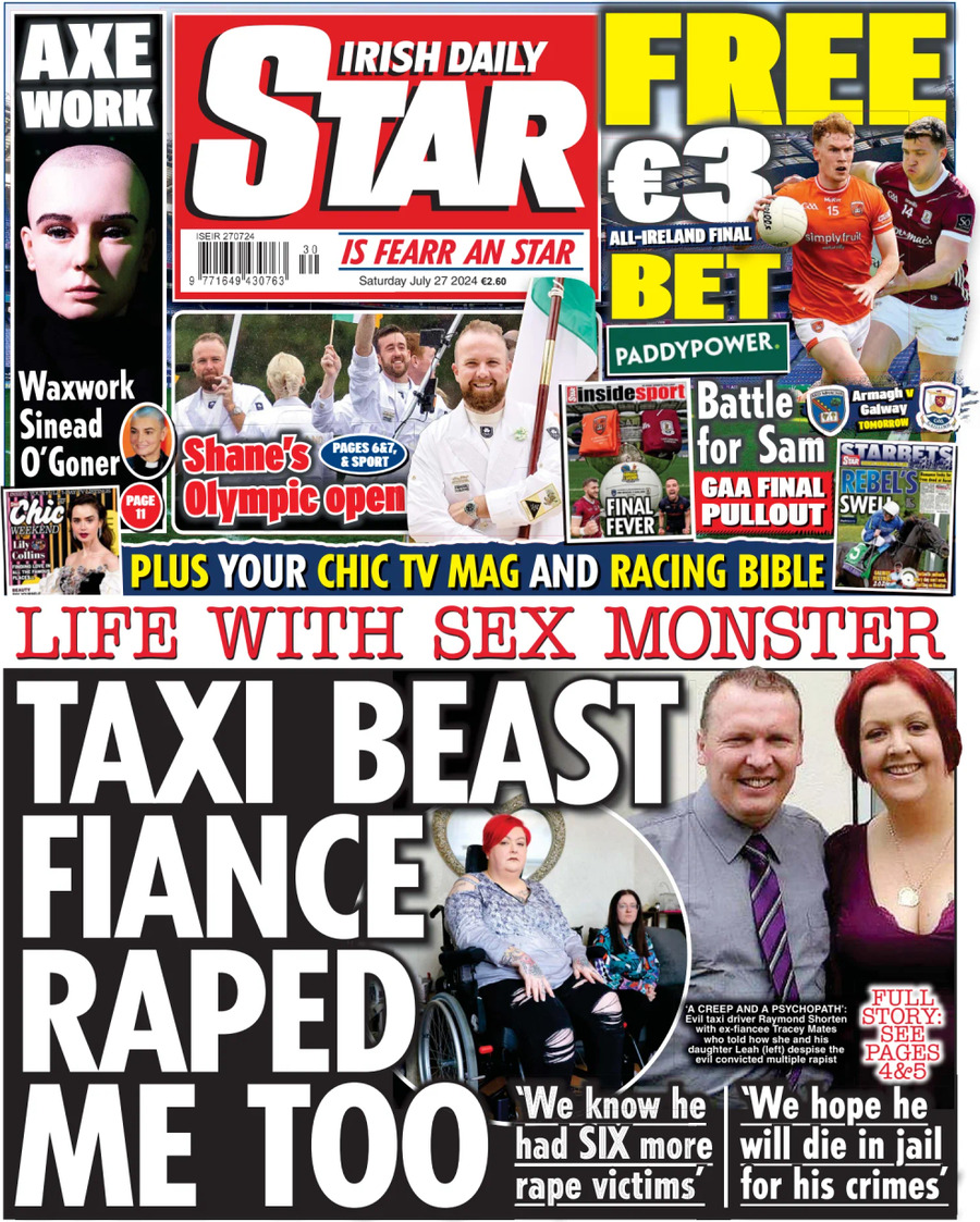 Irish Daily Star - Front Page - 07/27/2024