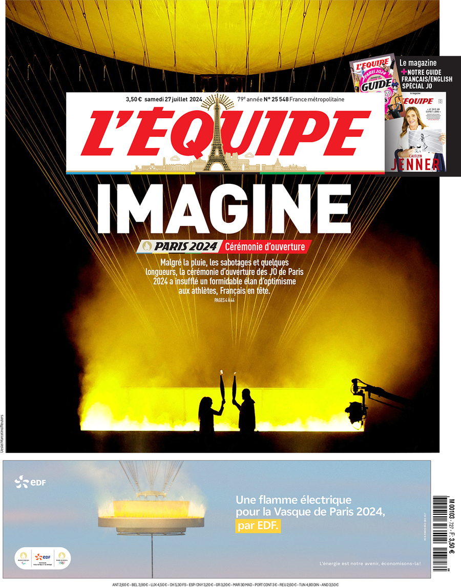 L'Equipe - Front Page - 07/27/2024