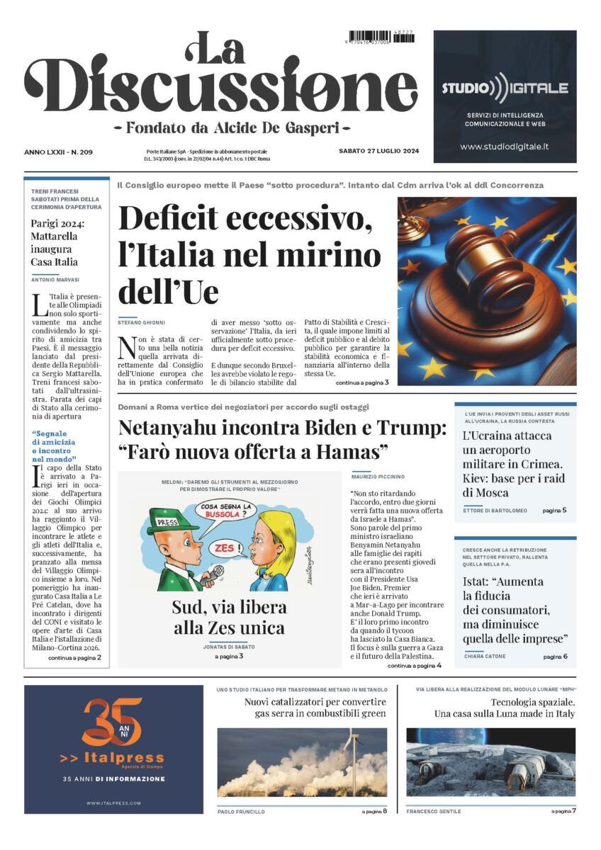 La Discussione - Front Page - 07/27/2024