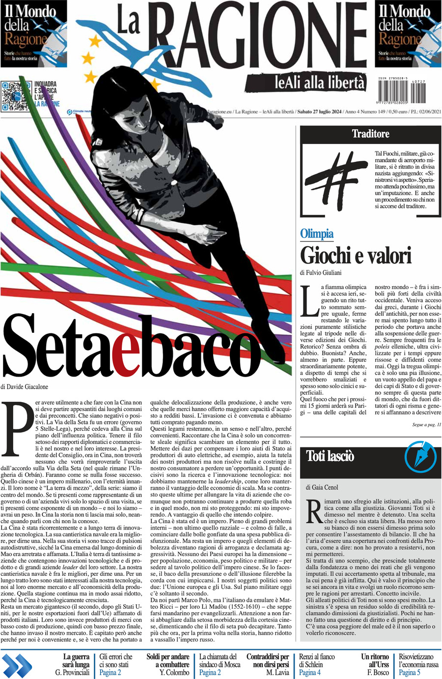 La Ragione - Front Page - 07/27/2024