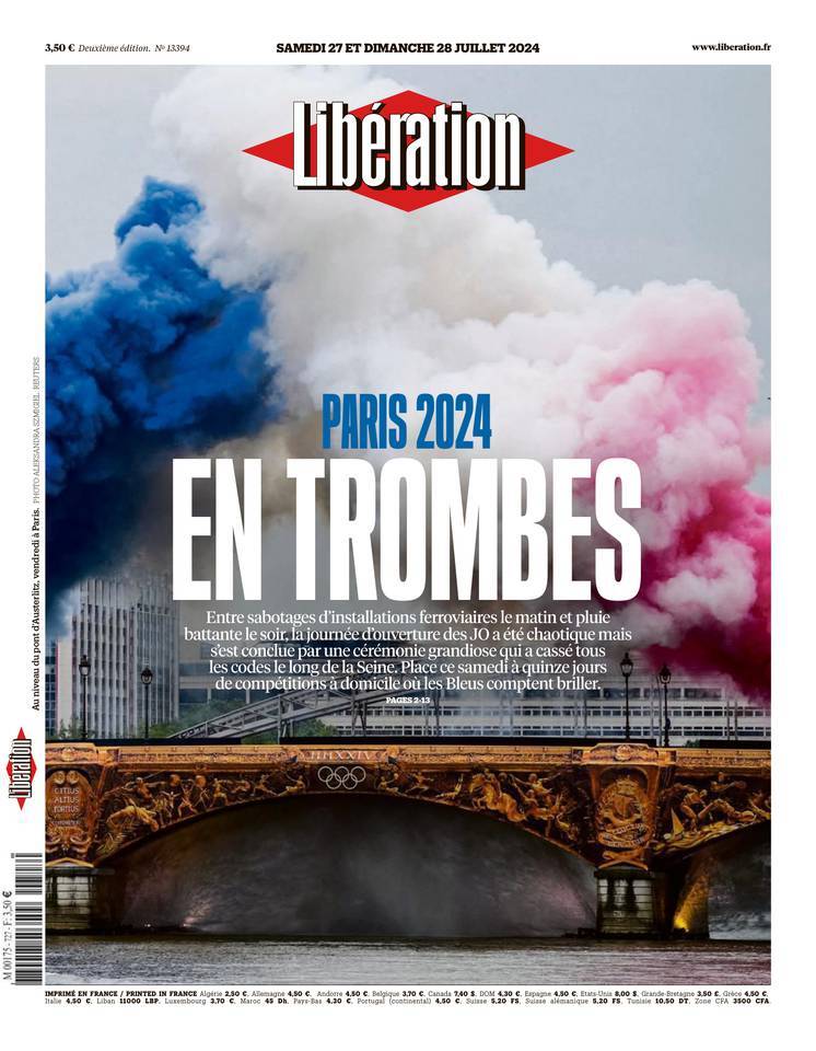 Libération - Front Page - 07/28/2024