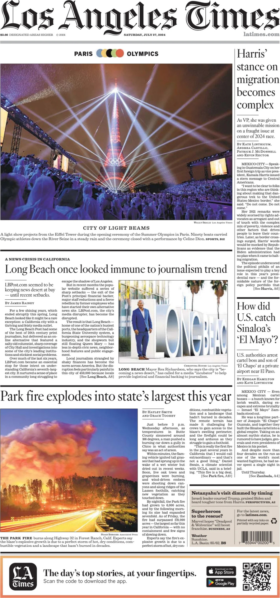 Los Angeles Times - Cover - 07/27/2024
