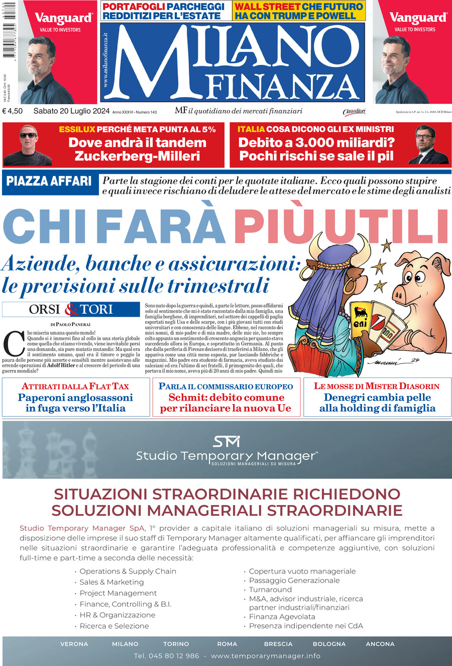 MF Milano Finanza - Front Page - 07/27/2024