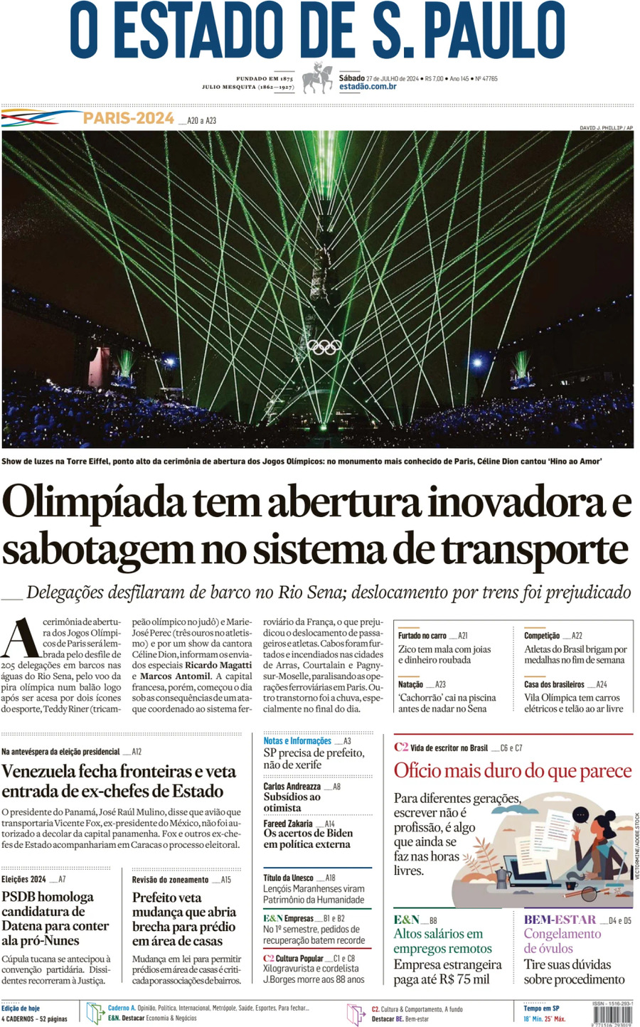 O Estado de S. Paulo - Front Page - 07/27/2024