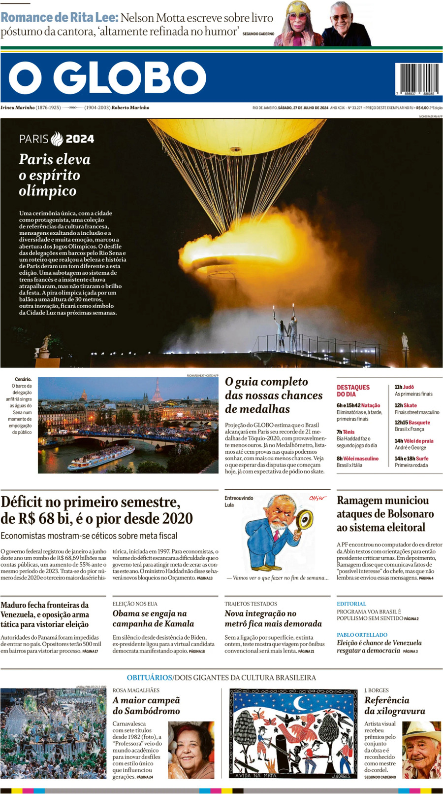 O Globo - Front Page - 07/27/2024