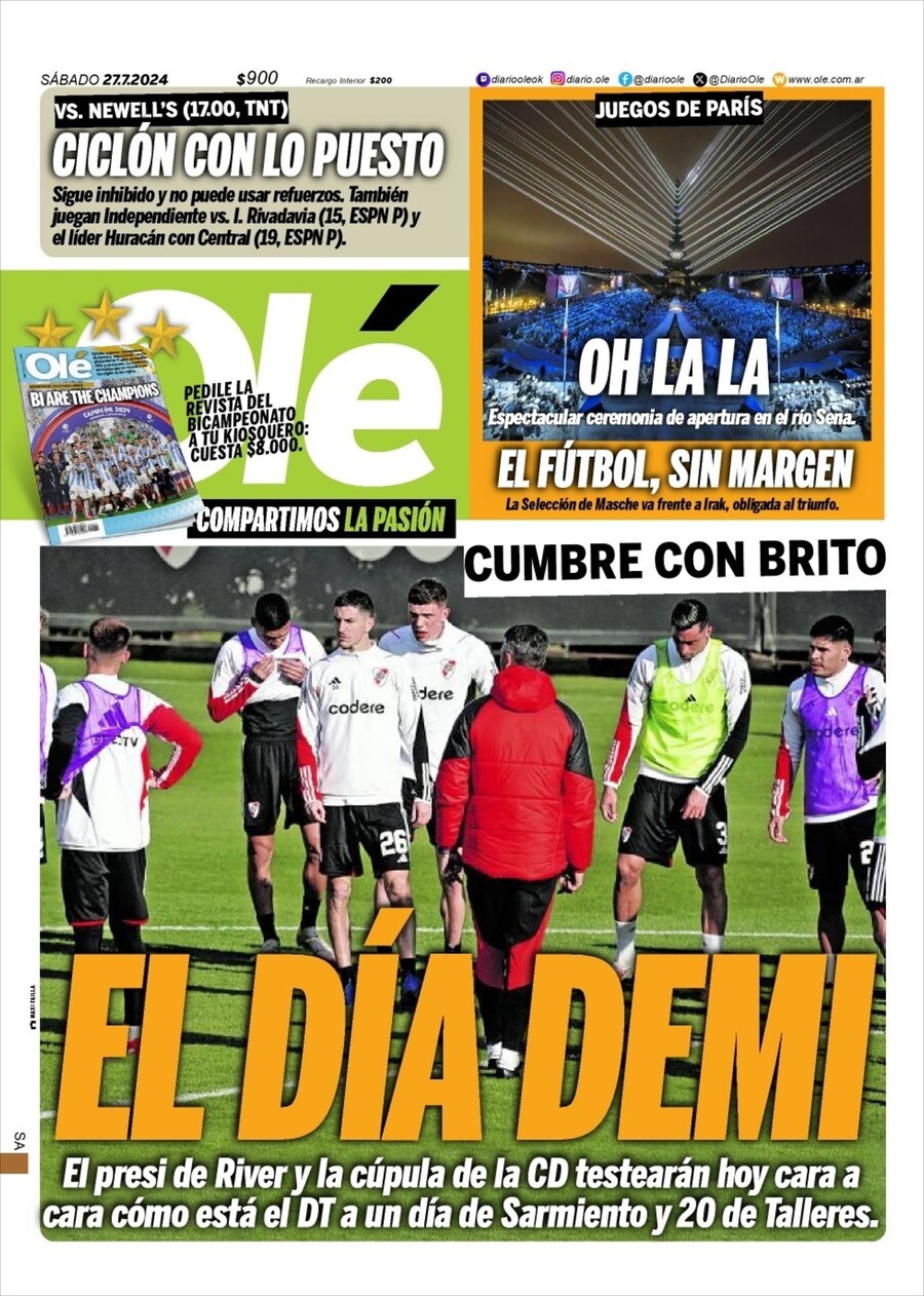 Olé - Front Page - 07/27/2024