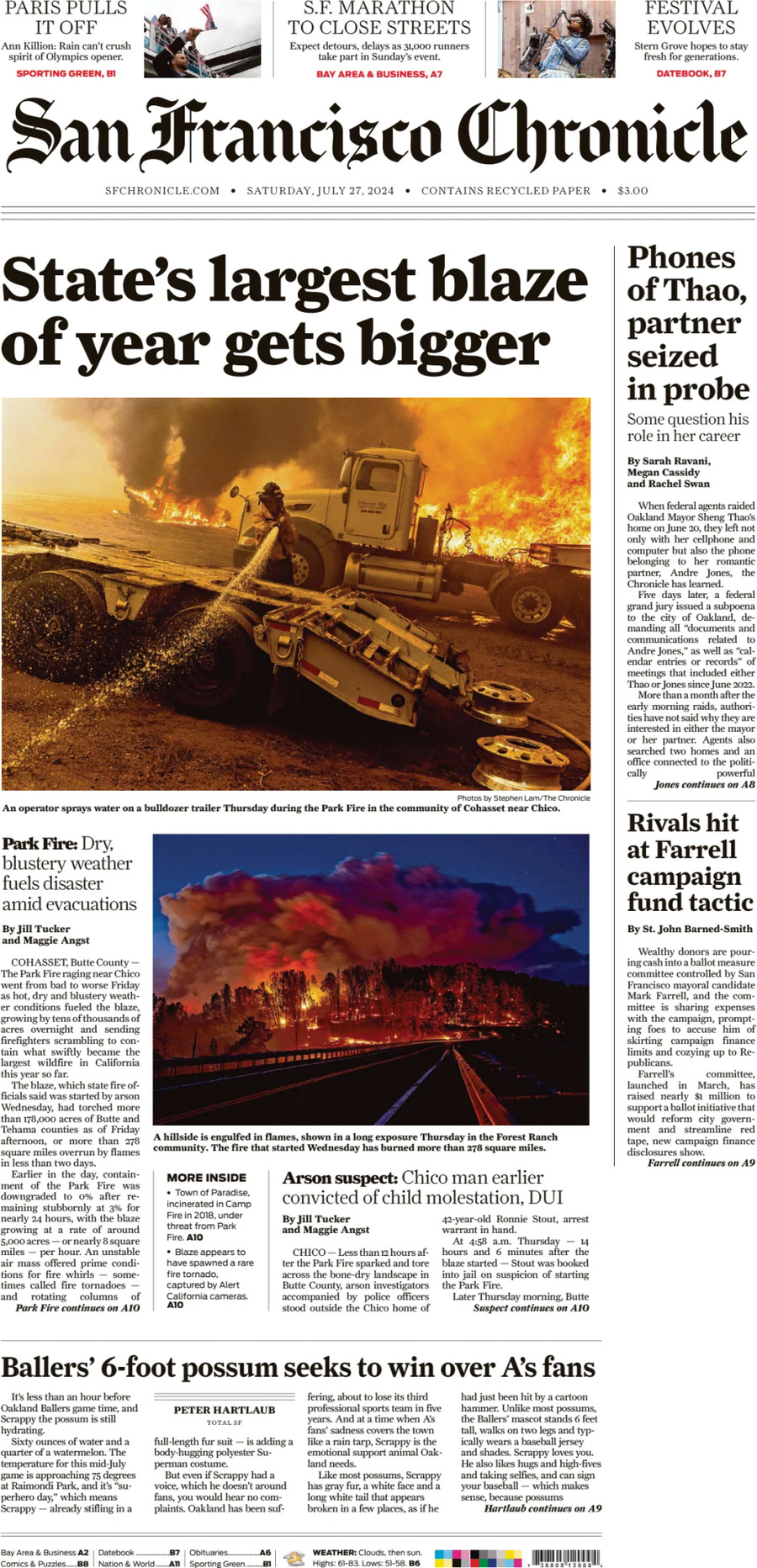 San Francisco Chronicle - Cover - 07/27/2024