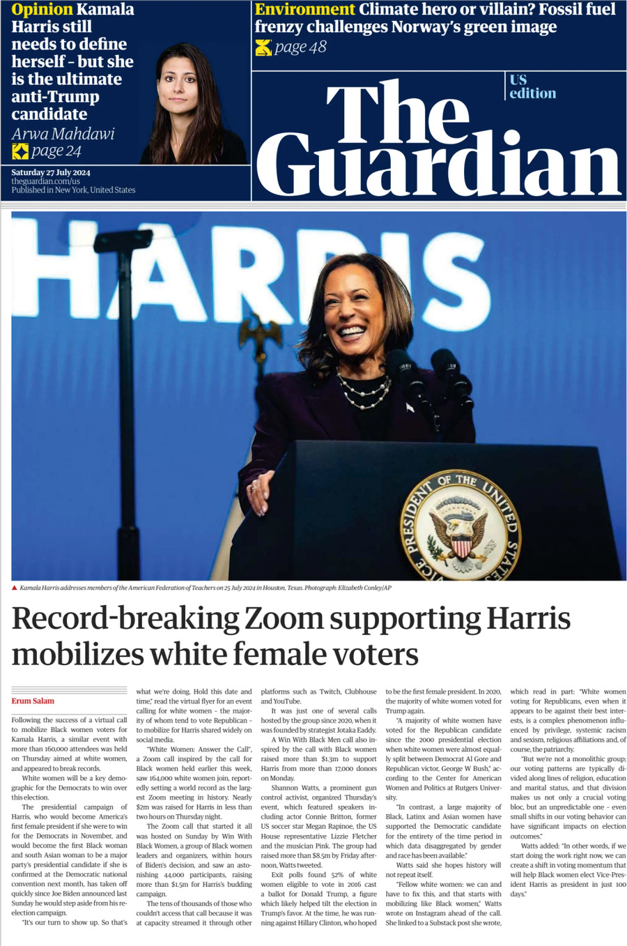 The Guardian US - Cover - 07/27/2024