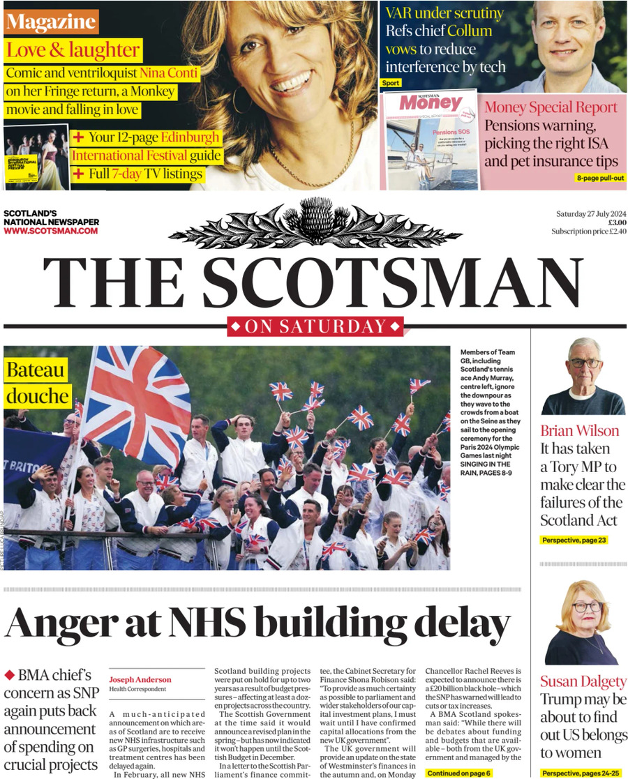 The Scotsman - Front Page - 07/27/2024