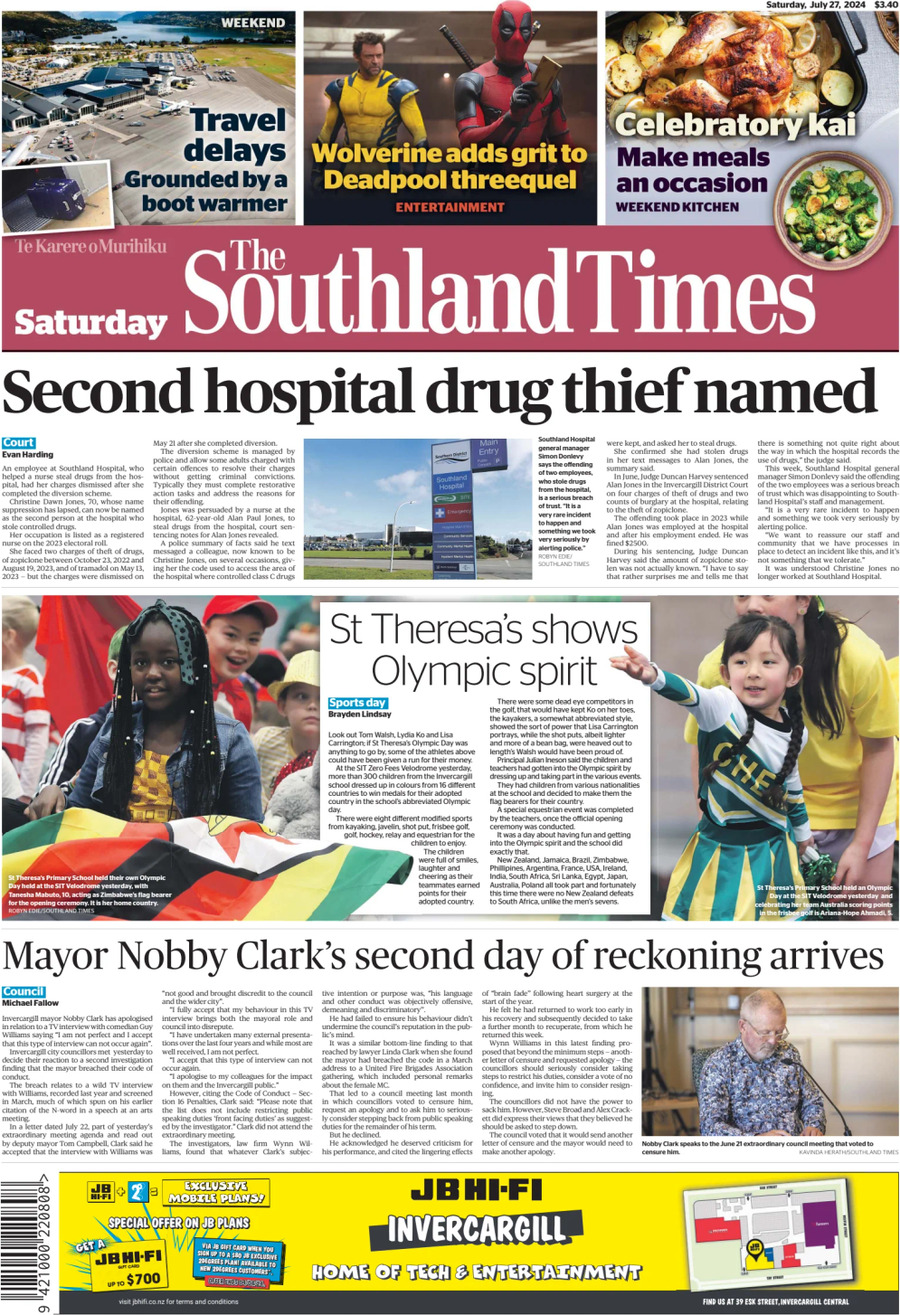 The Southland Times - Front Page - 07/27/2024