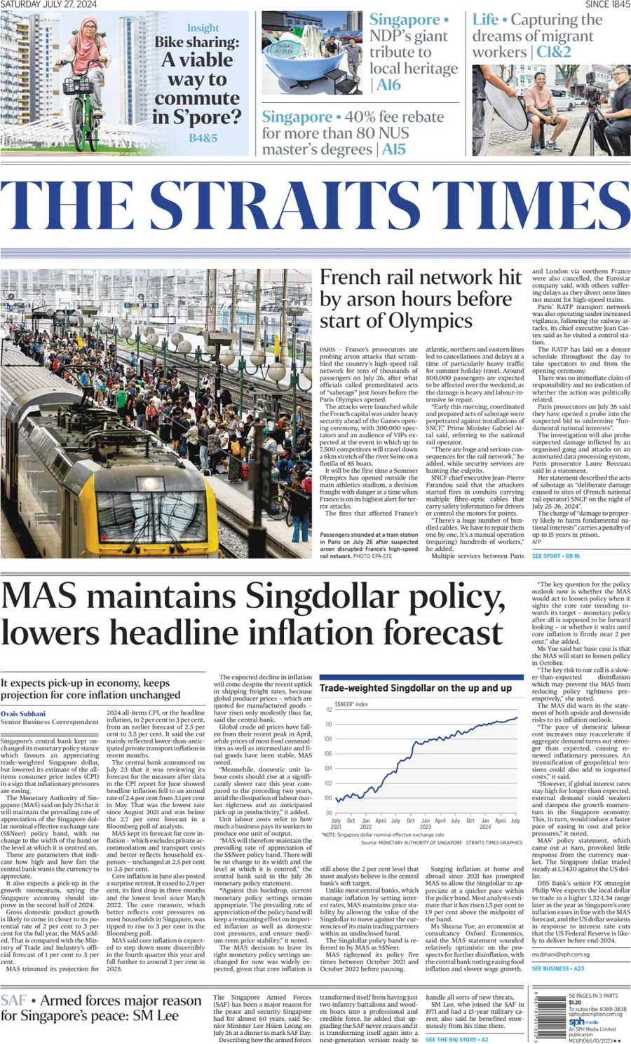 The Straits Times - Front Page - 07/27/2024
