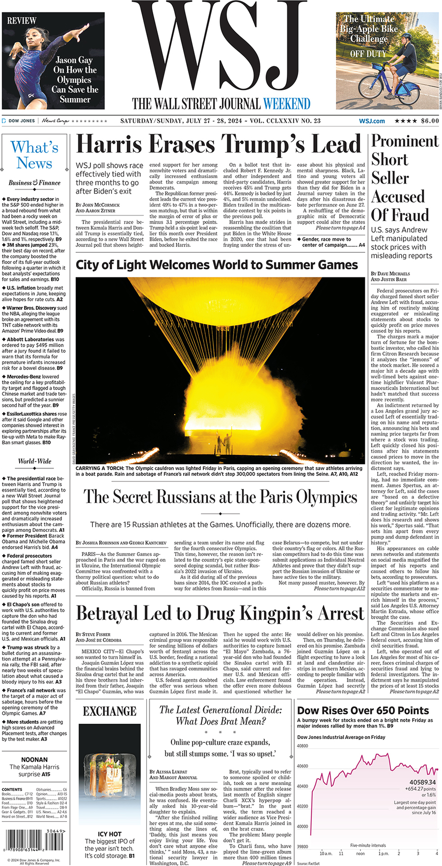 The Wall Street Journal - Cover - 07/28/2024
