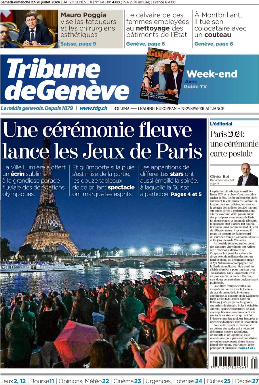 Tribune de Genève - Front Page - 07/28/2024