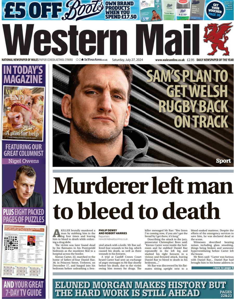 Western Mail (Wales) - Front Page - 07/27/2024