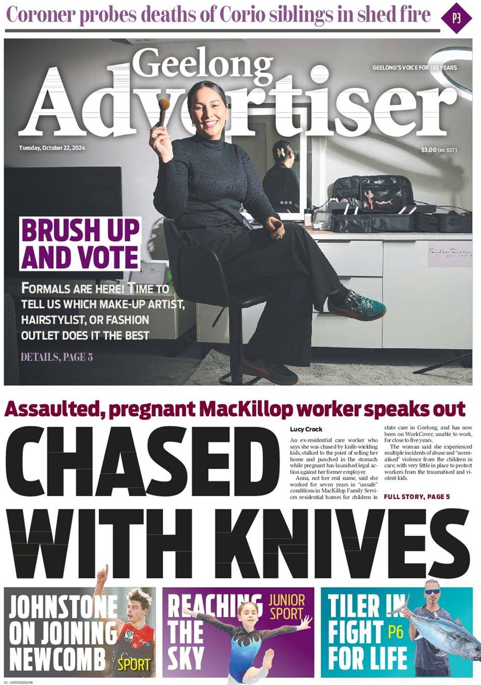 Geelong Advertiser - Front Page - 10/22/2024