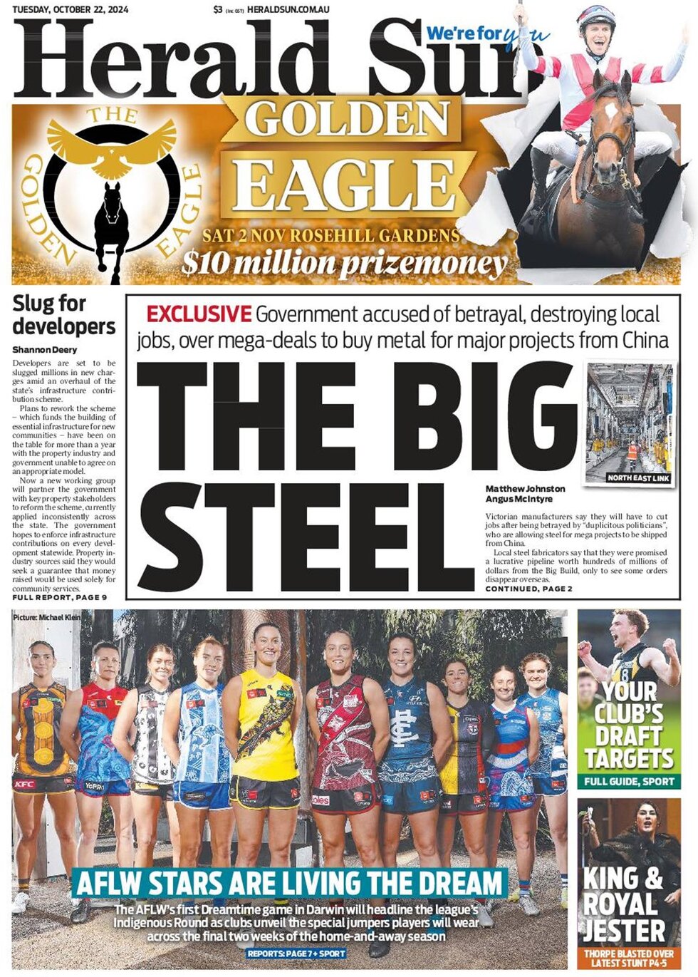 Herald Sun - Front Page - 10/22/2024