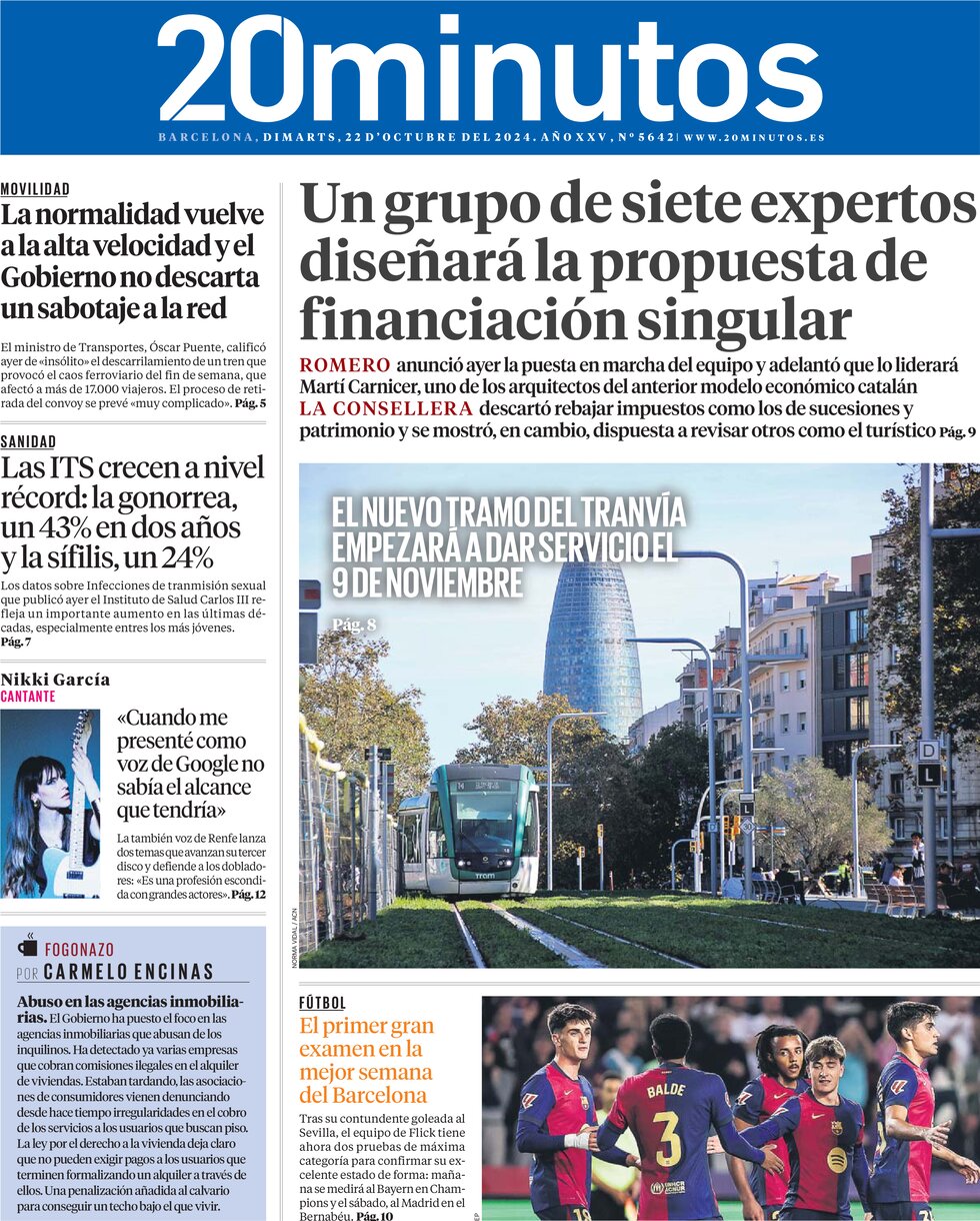 20 minutos (Barcelona) - Front Page - 10/22/2024