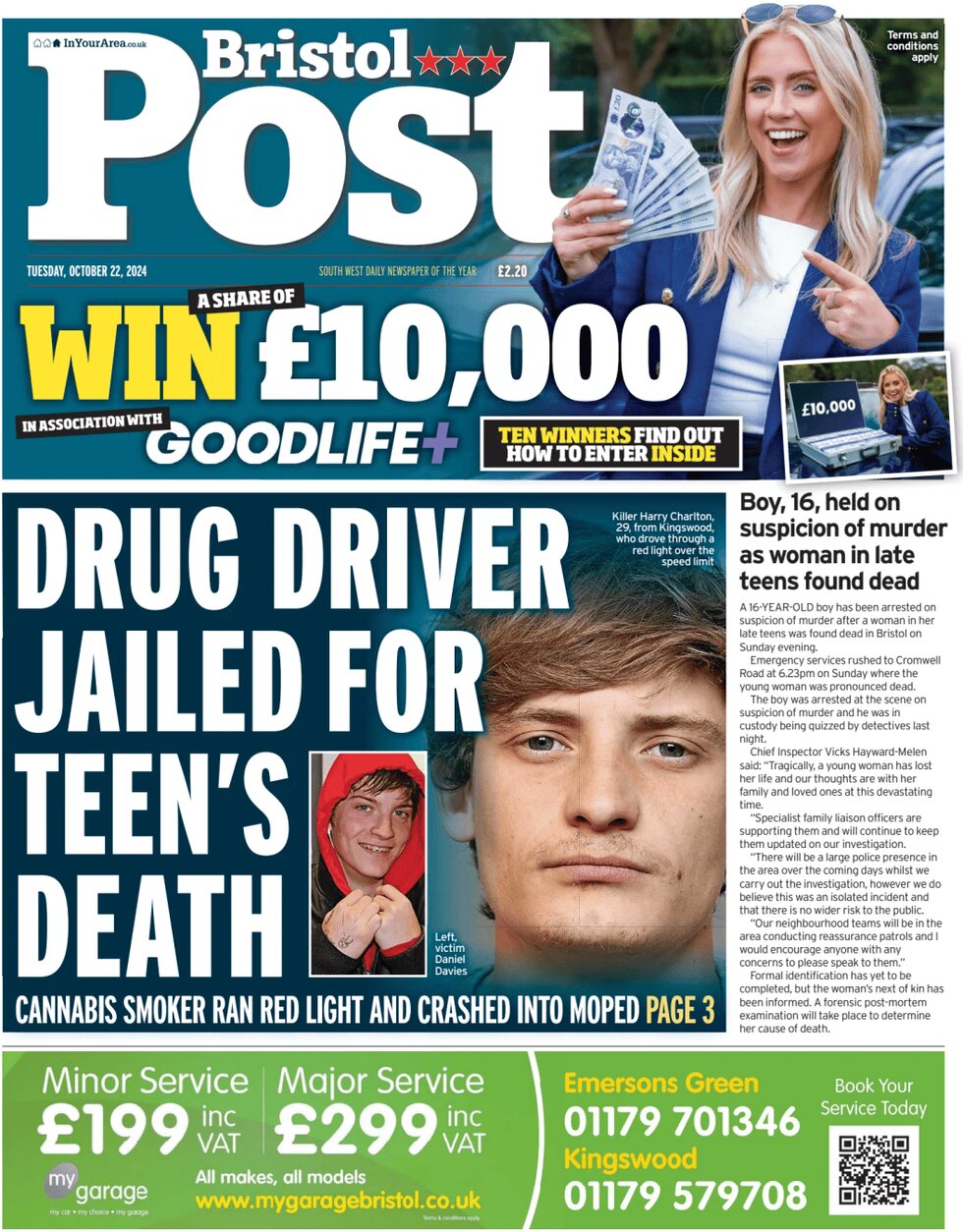 Bristol Post - Front Page - 10/22/2024