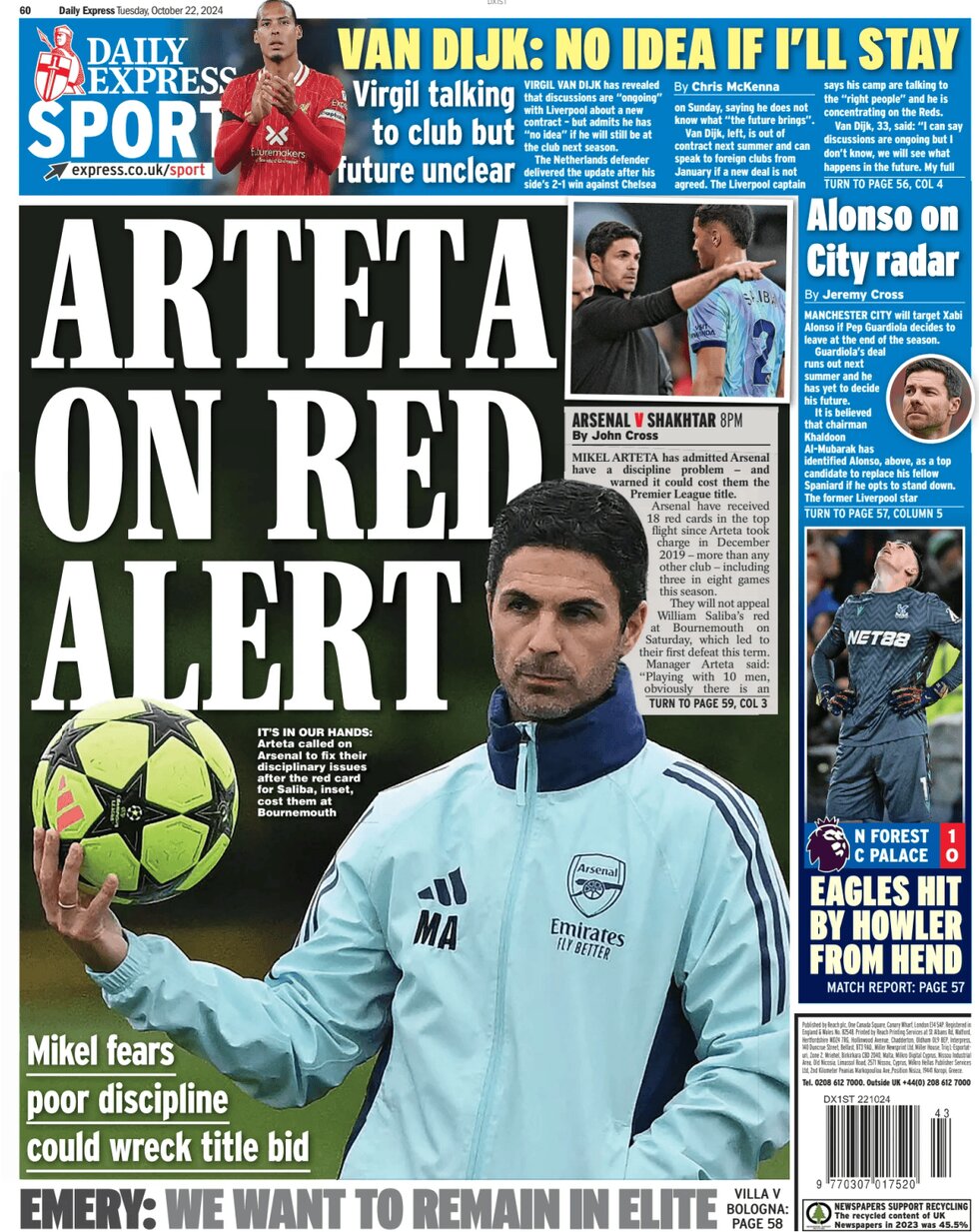 Daily Express SPORT - Front Page - 10/22/2024