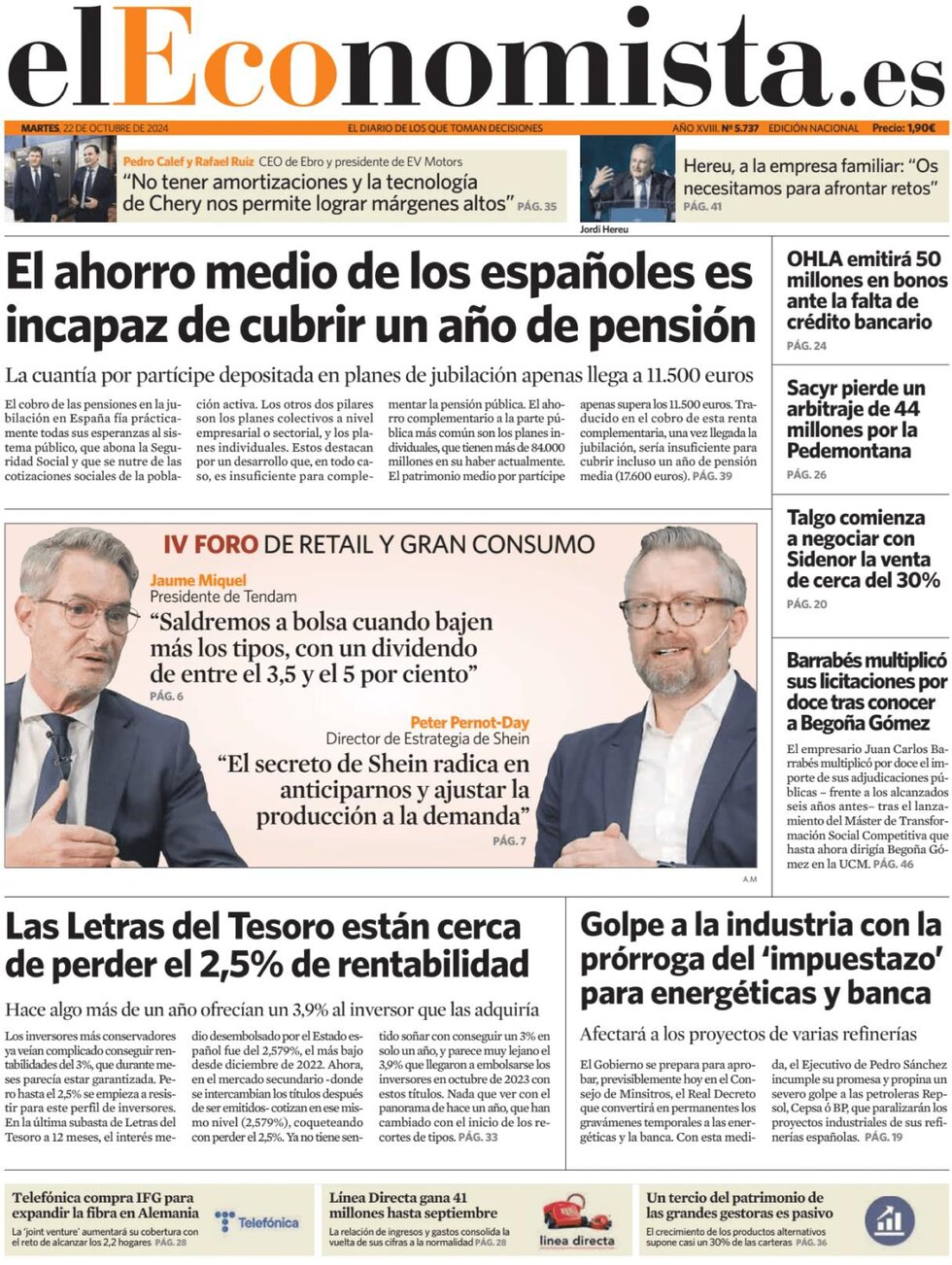 El Economista - Front Page - 10/22/2024